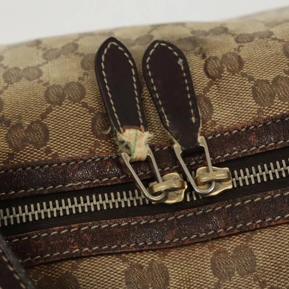 GUCCI GG Crystal Shoulder Bag Coated Canvas Brown Gold - Picture 7 of 16